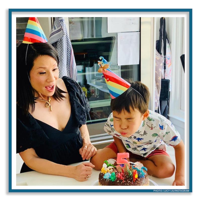 Lucy Liu with her son Rockwell