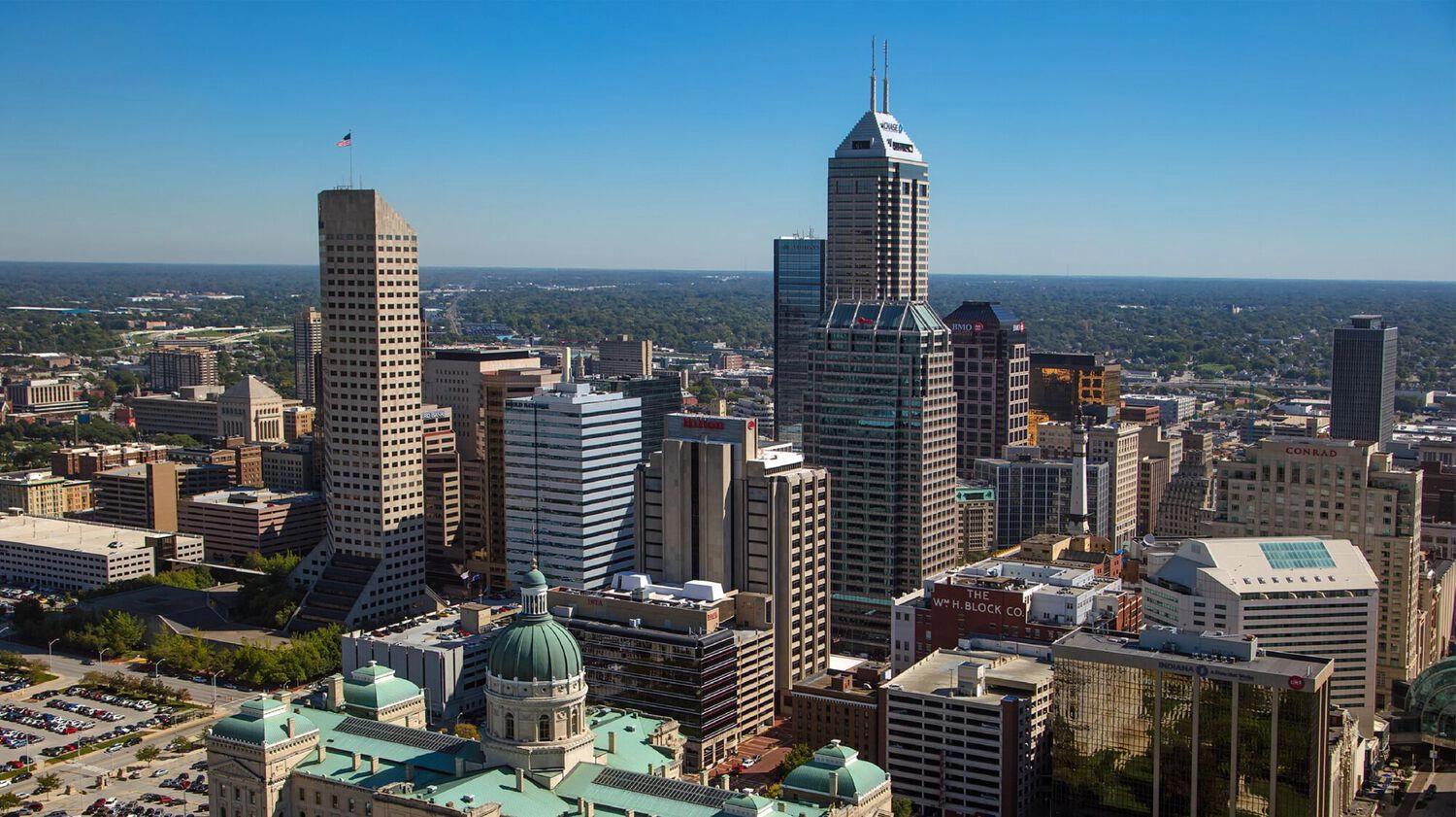 Aerial image of Indianapolis, Indiana